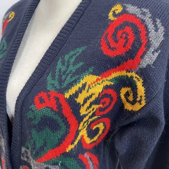 Norton McNaughton Dark Academia Cardigan Sweater SMALL Loose V Neck Long - Picture 4 of 9